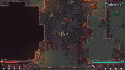 Emberville dark dungeon passage patrolled by small enemies